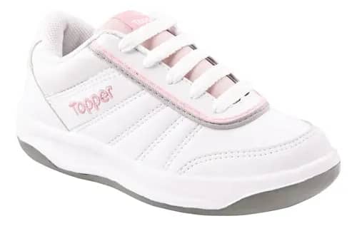 Zapatillas Topper Kids Tie Break Ii Tenis Blanco Rosa